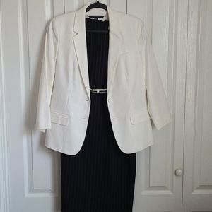 Calvin Klein Navy & White Print Dress